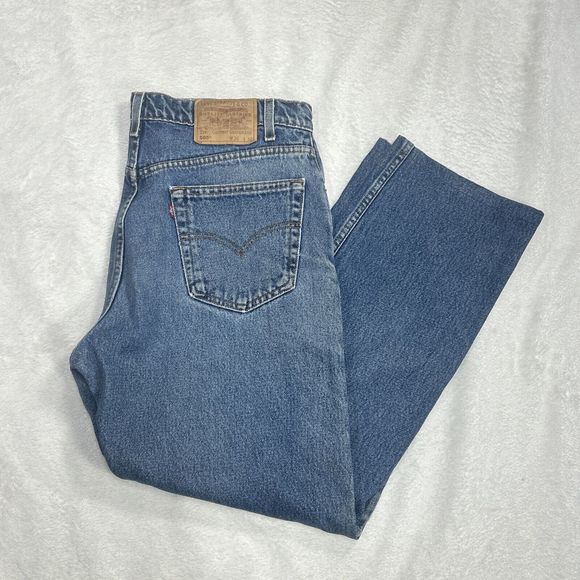 Vintage Levis 505 Regular Fit Straight Leg Denim Blue Jeans Men's Size 36x28 - Picture 1 of 10